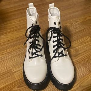 White combat boots